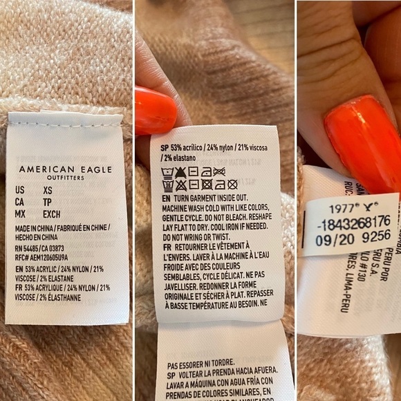 NWT NEW American Eagle Oversized Dreamspun Turtleneck Sweater Size XS - Picture 10 of 10